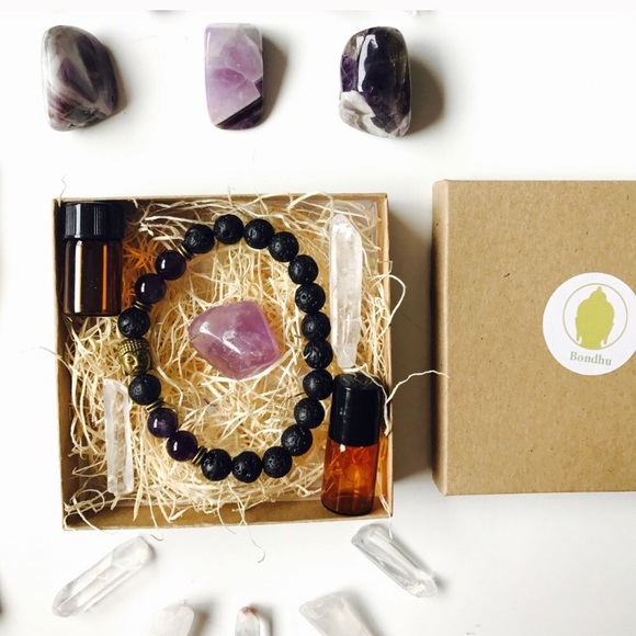 Last 1! 🌟Amethyst & Lava Stone Bracelet Set - Picture 6 of 6